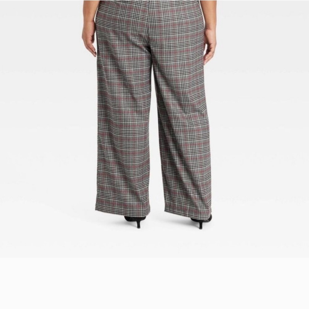 AVA & VIV Women’s High-Rise Fitted Ankle Pants in a multi-color plaid pattern 20 - Picture 2 of 3
